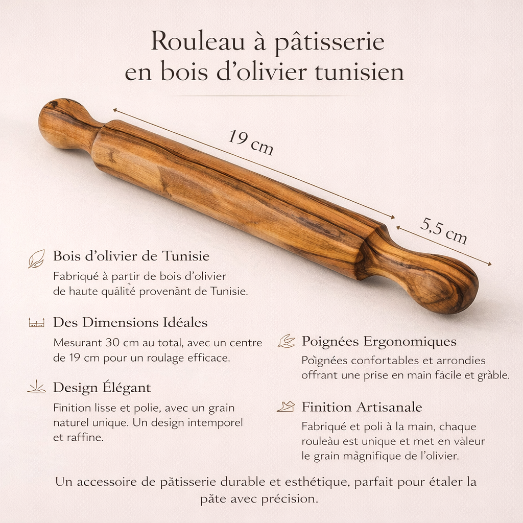 Rouleau à patisserie en bois