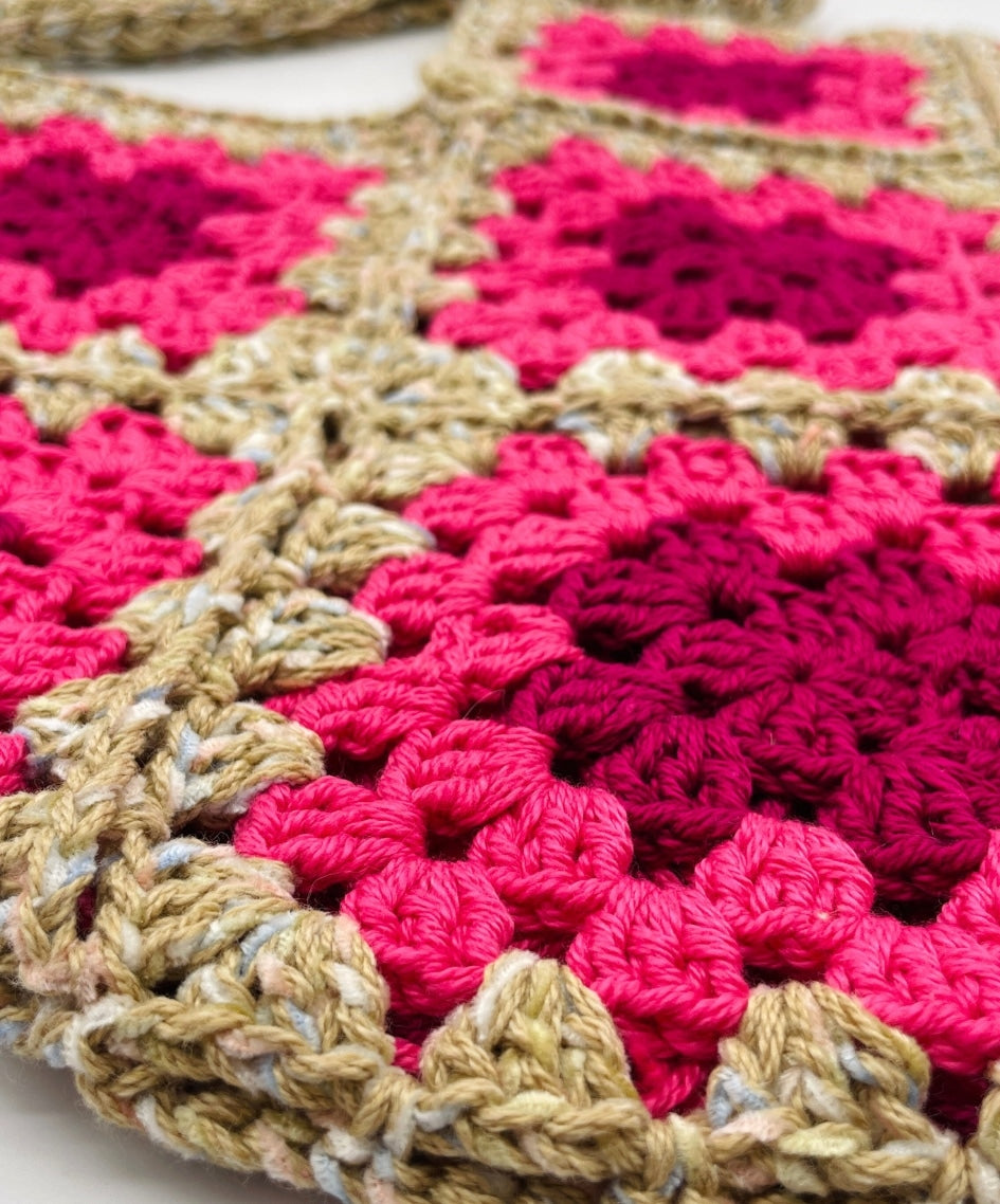 Sac en crochet rose