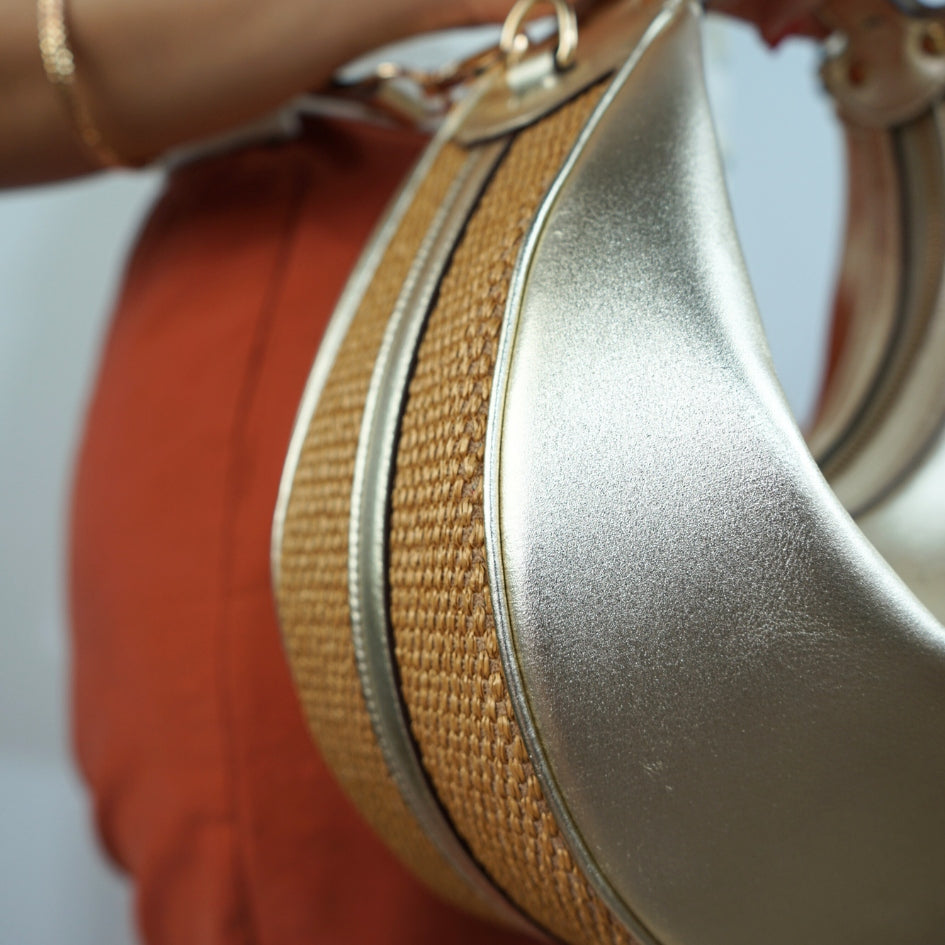 Sac luna Glow doré en cuir