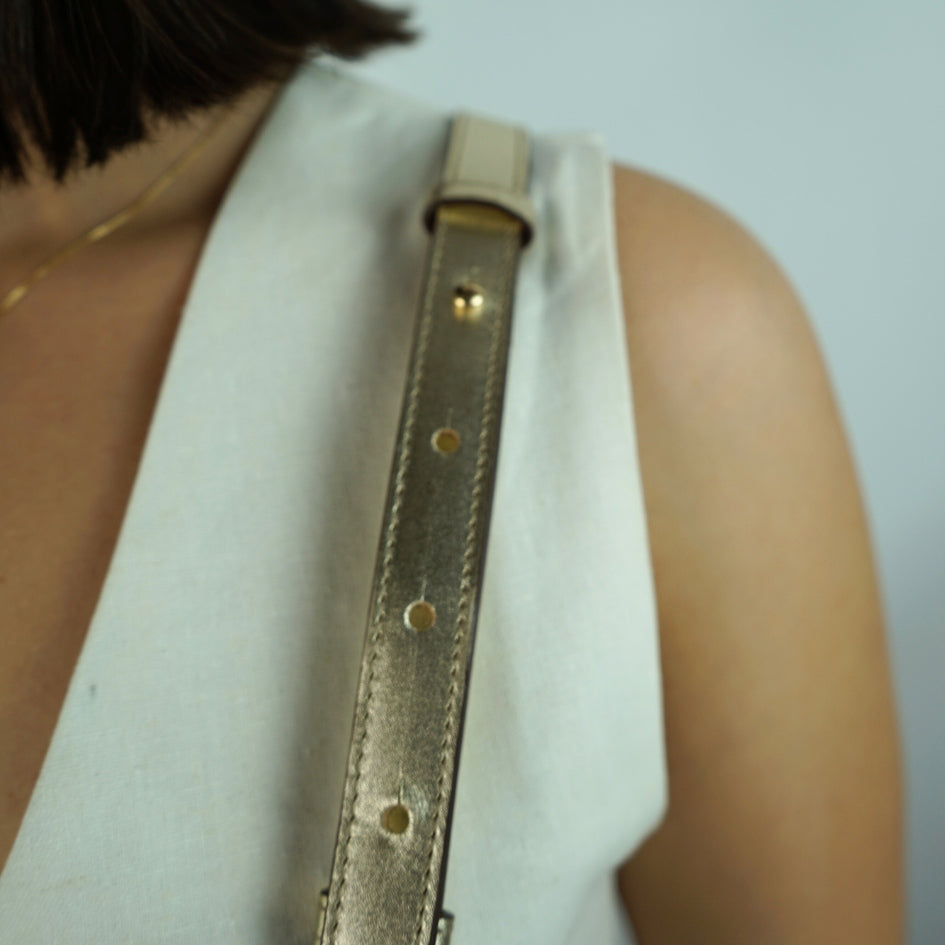 Sac luna Glow doré en cuir