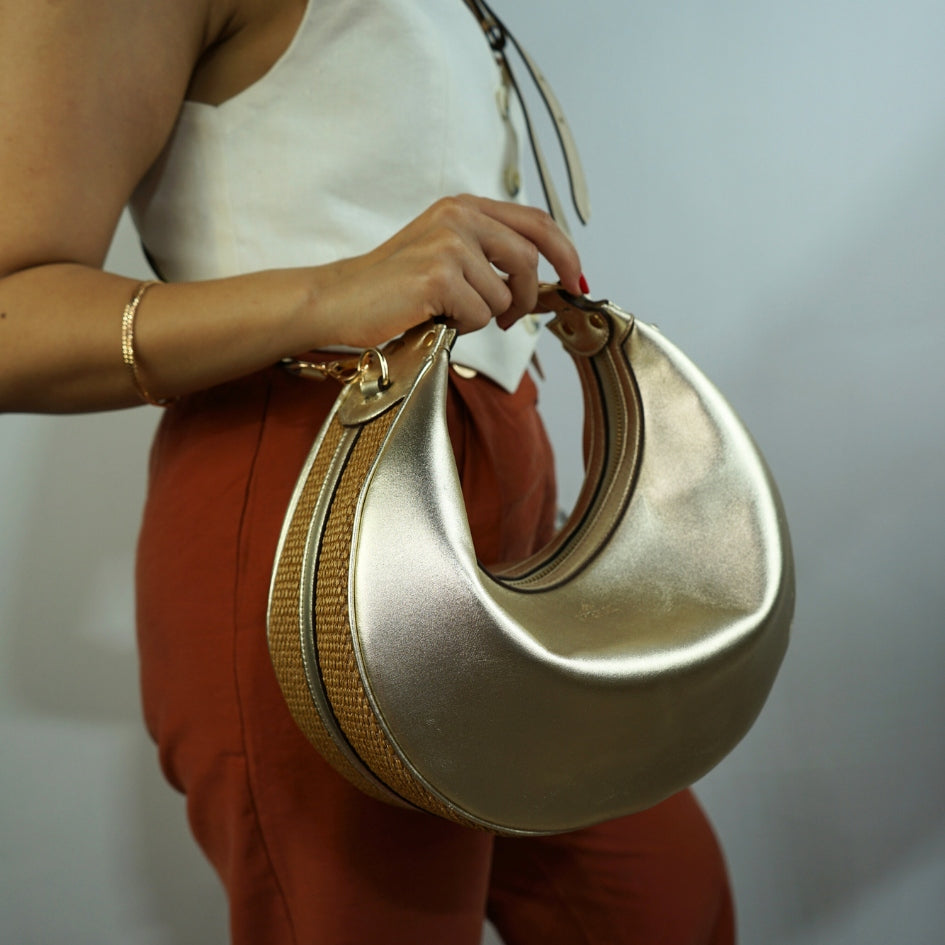 Sac luna Glow doré en cuir