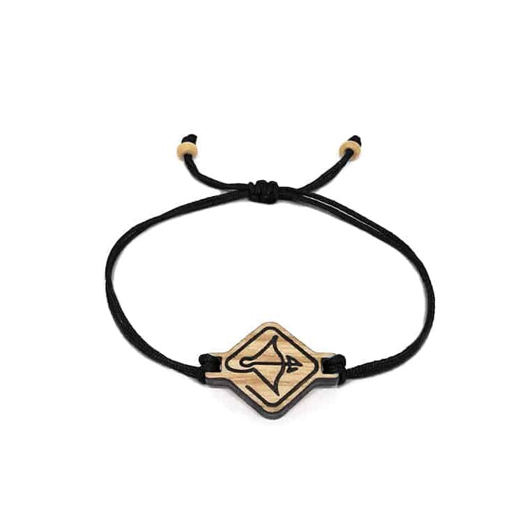 Bracelet Horoscope Sagittaire – Pendentif en Bois Massif