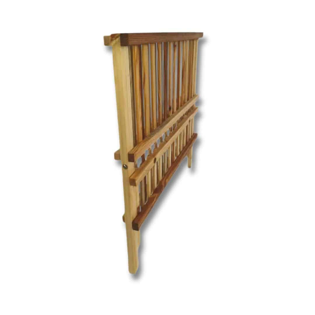 Séchoir à vaisselle pliable en bois naturel ou marron (36 × 42 cm)