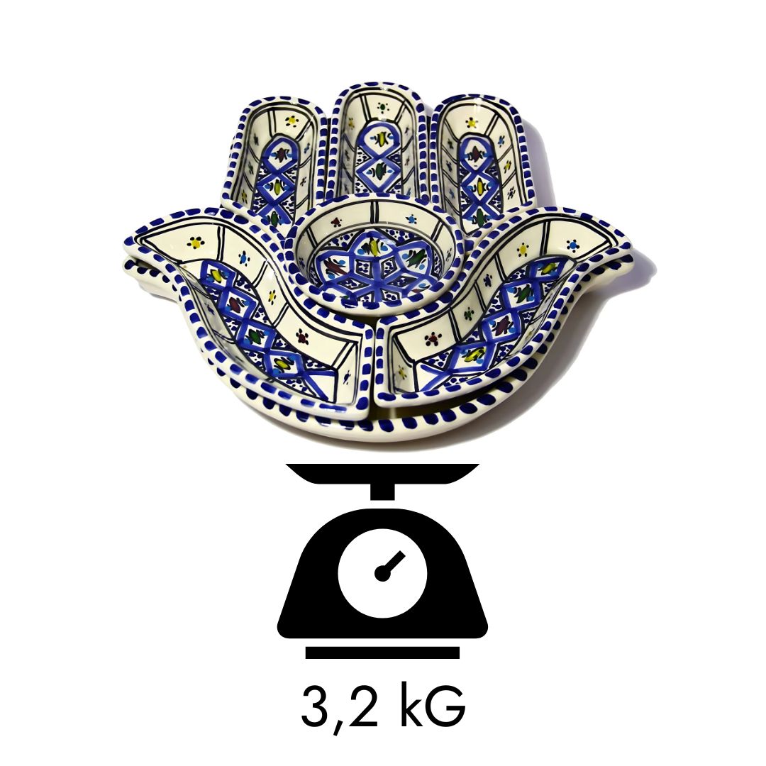 Ceramic aperitif service – Khomsa (7 pieces)