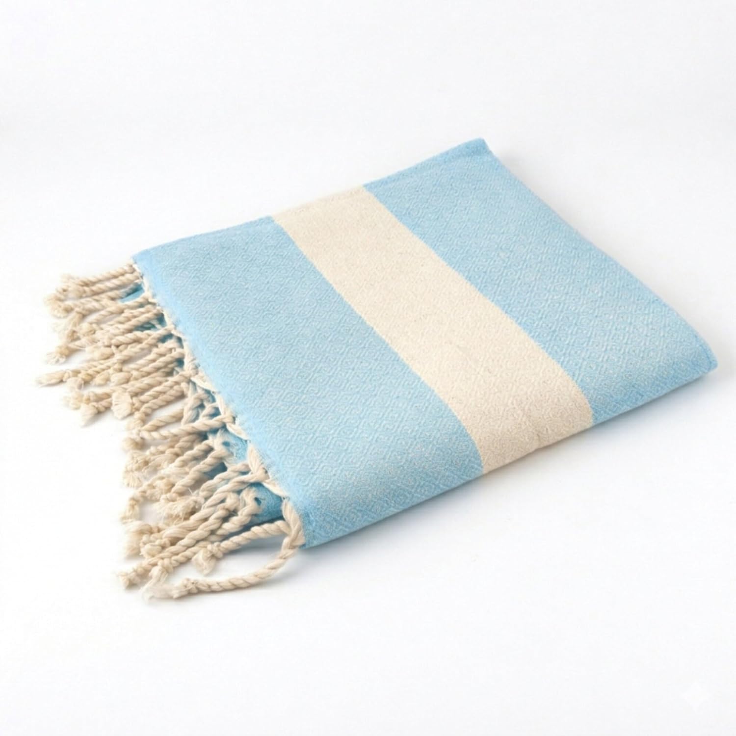 Set de 2 Foutas Turques 100% Marron & Blue Ciel