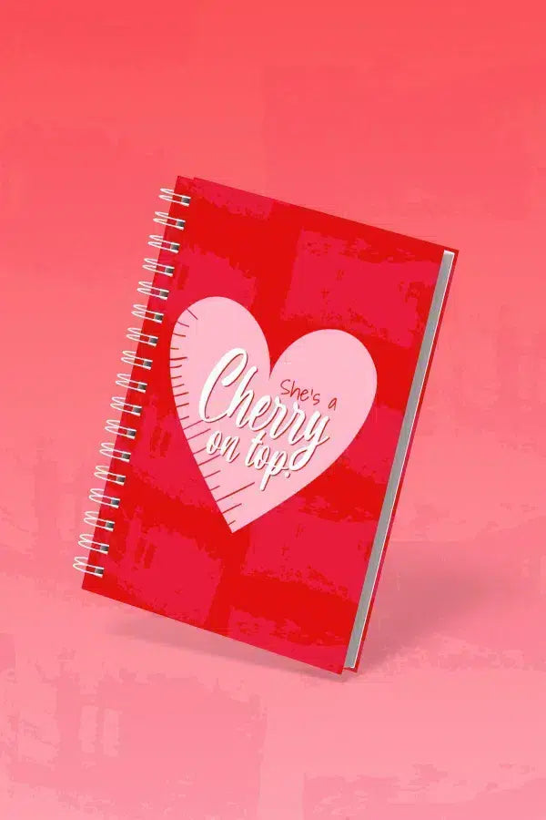 Cahier A5 Couverture Rigide - Design Cerise Inspirant