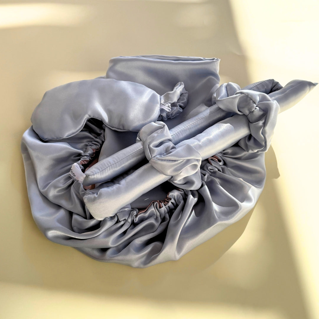 Ensemble de Nuit Satin Luxe - Éclat et Confort Bleu Ice