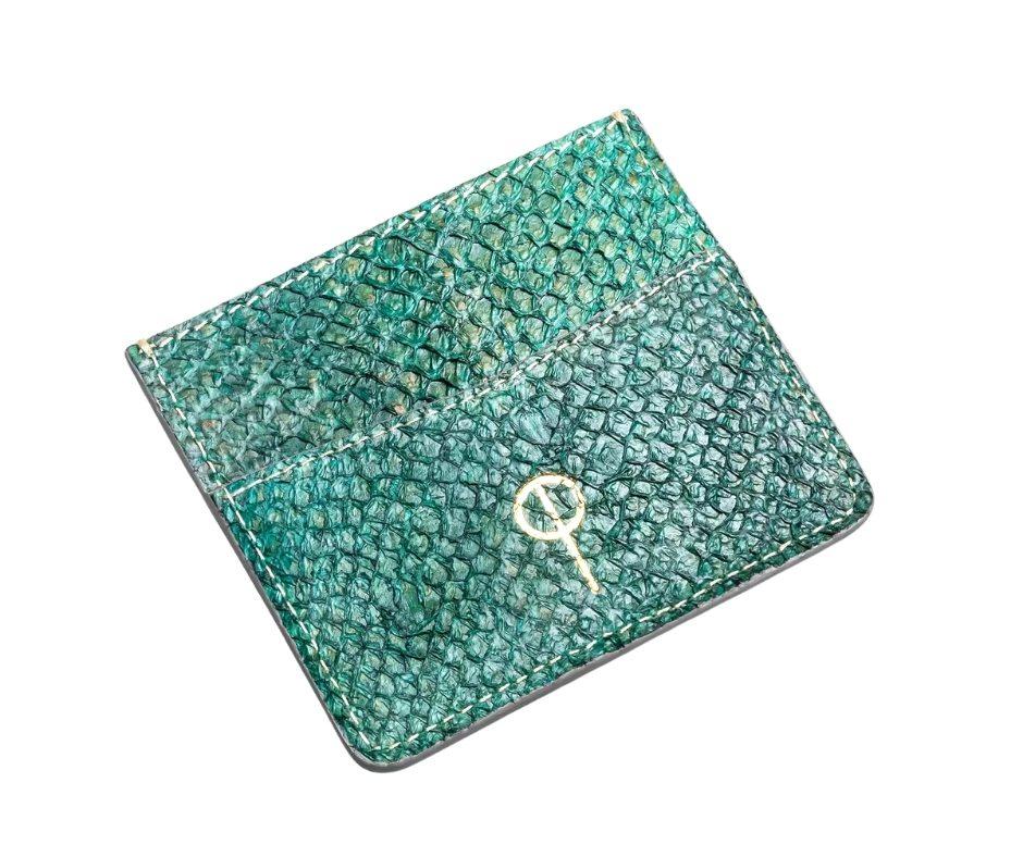 Porte-cartes en cuir de peau de saumon "Smeraldo Cardholder"