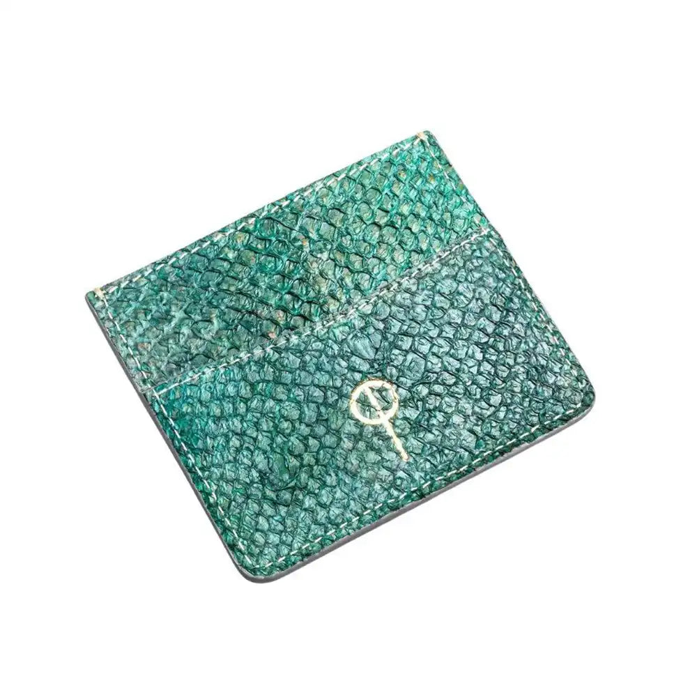 Porte-cartes en cuir de peau de saumon "Smeraldo Cardholder"