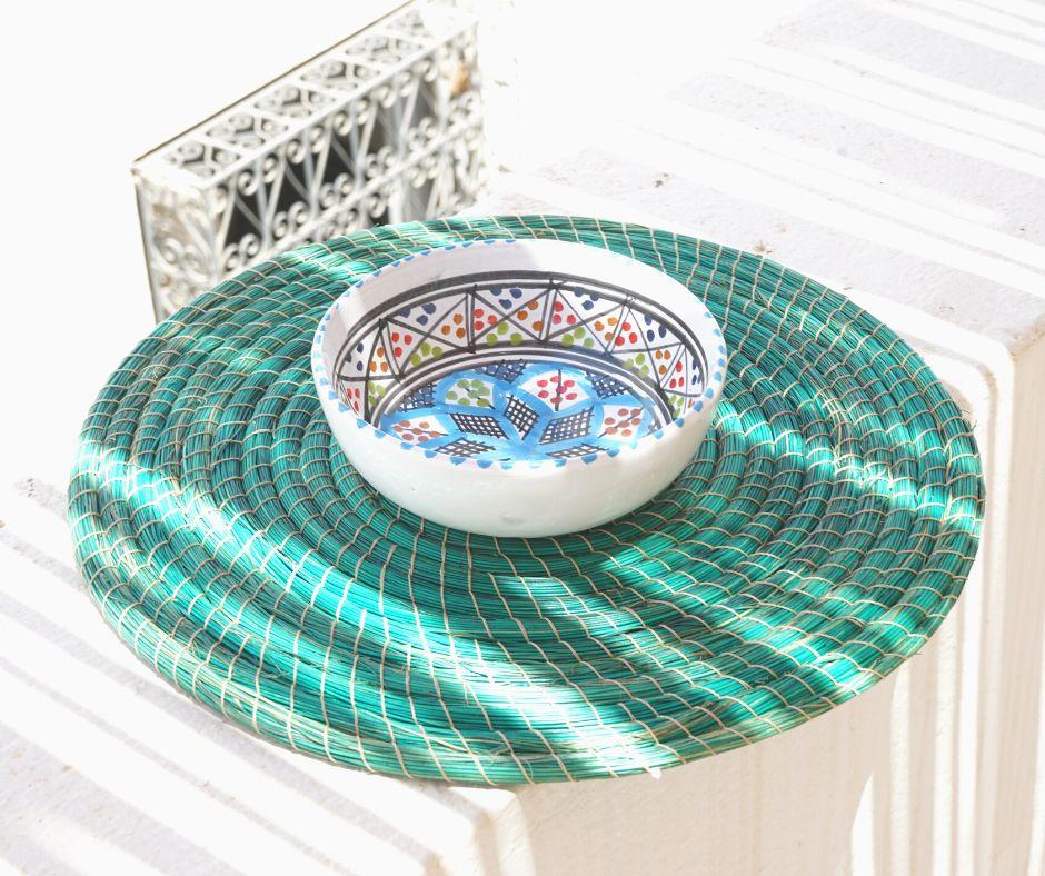 Sous-plat , dessous de plat, Set table, vert en Halfa