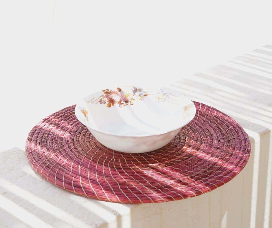 Sous-plat , dessous de plat, Set table, rose fuchsia en Halfa