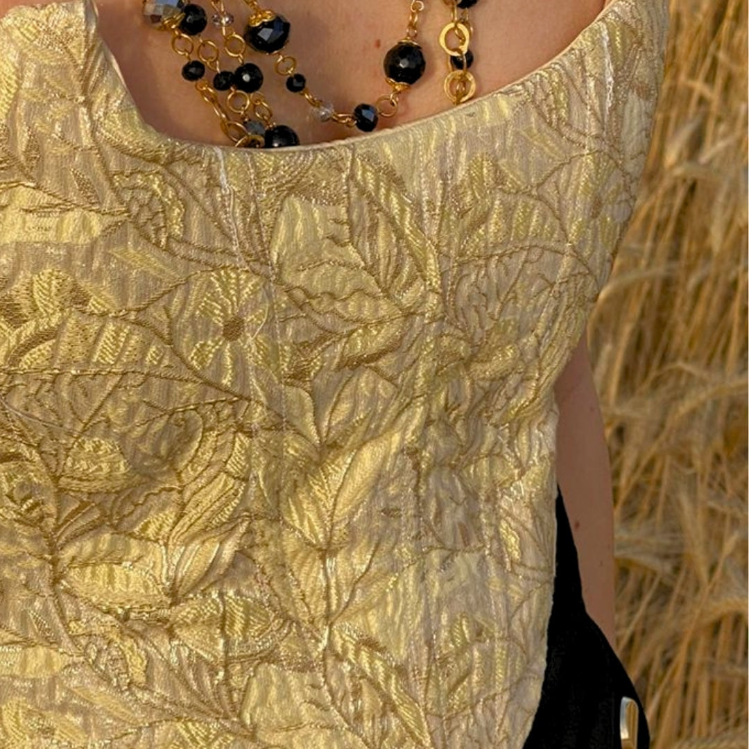 Corset Vintage Éco-Responsable en Matière Recyclée, Fait Main