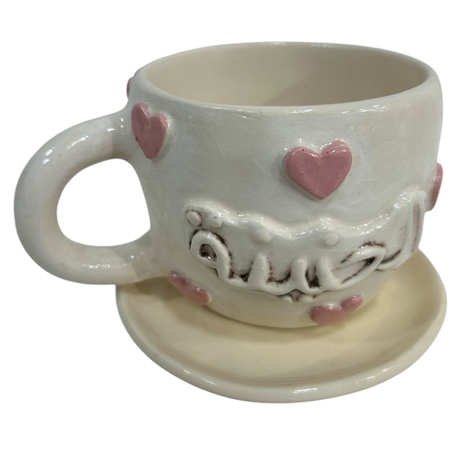 Tasse et sous-tasse “LA DOUCE” en céramique