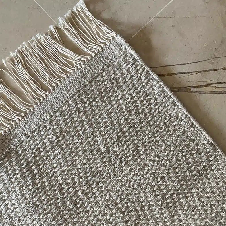 Tapis en coton JERIDA tissé à plat – Personnalisable en Laine ou Soie Végétale