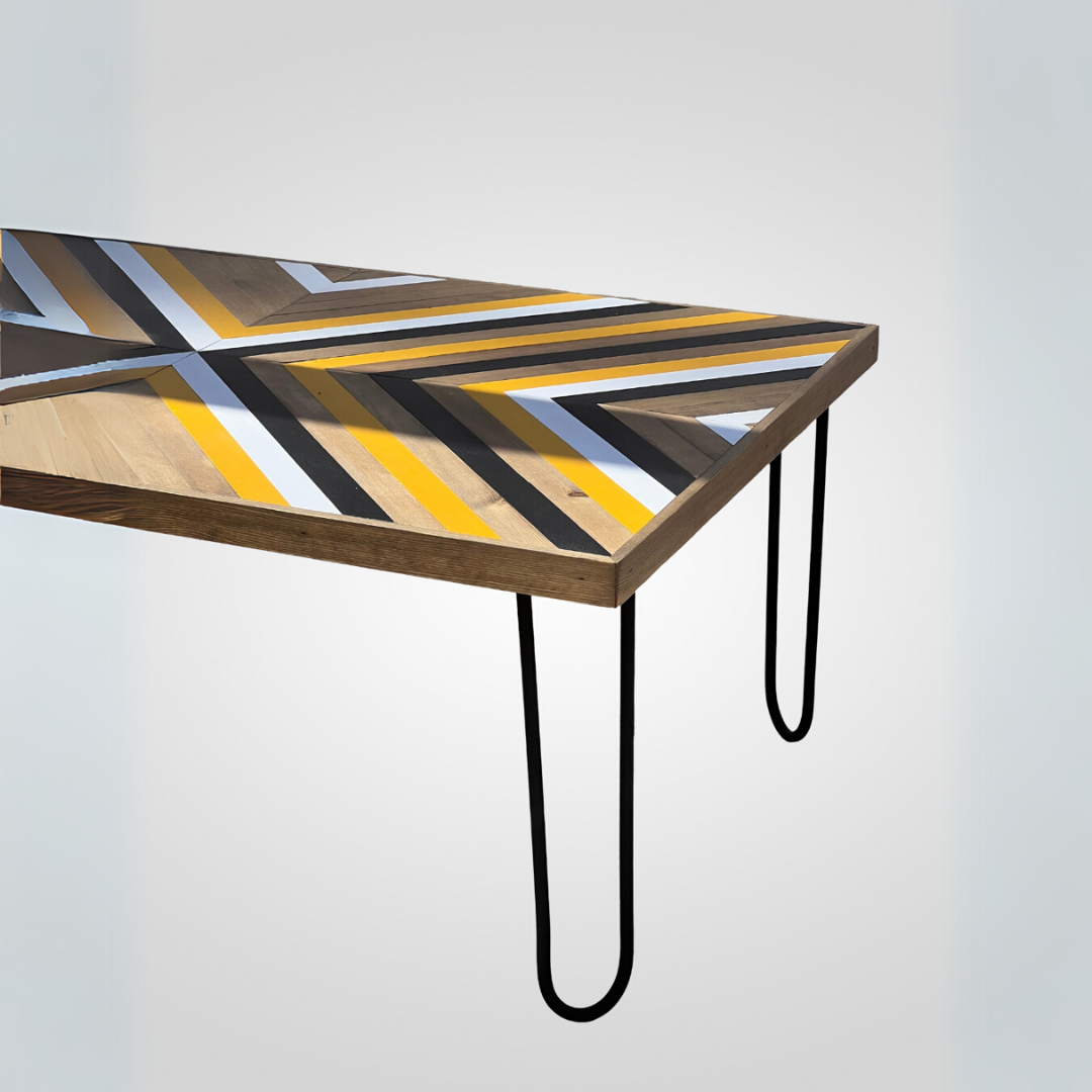 Table Basse Bois Rouge Artisanal Hairpin