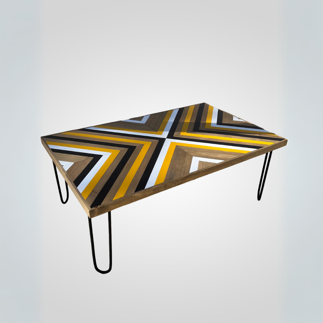 Table Basse Bois Rouge Artisanal Hairpin