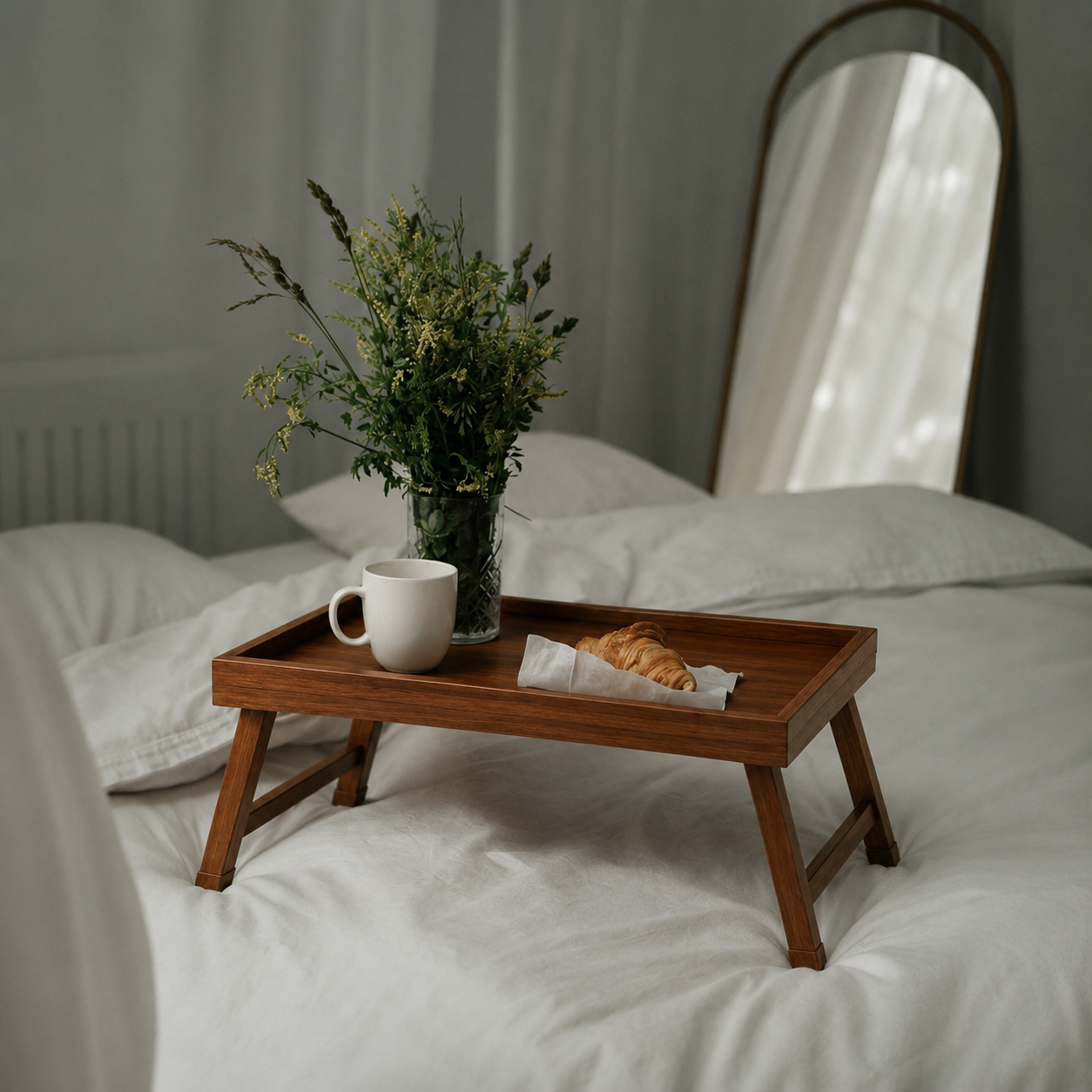 Table pliante bois foncé compacte (40x30 cm)