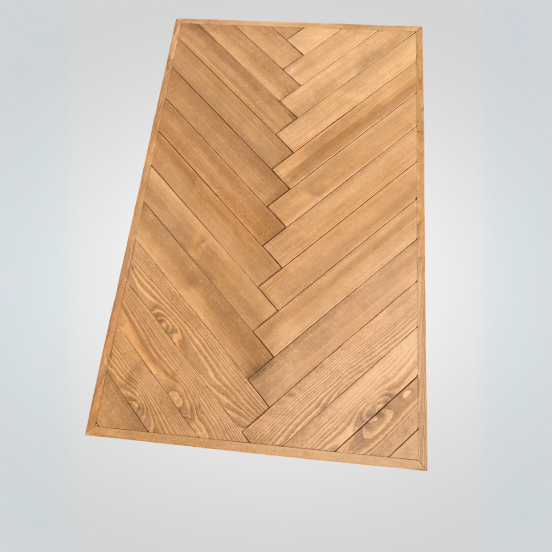 Table Basse Bois Rouge Artisanal & Pieds Métal
