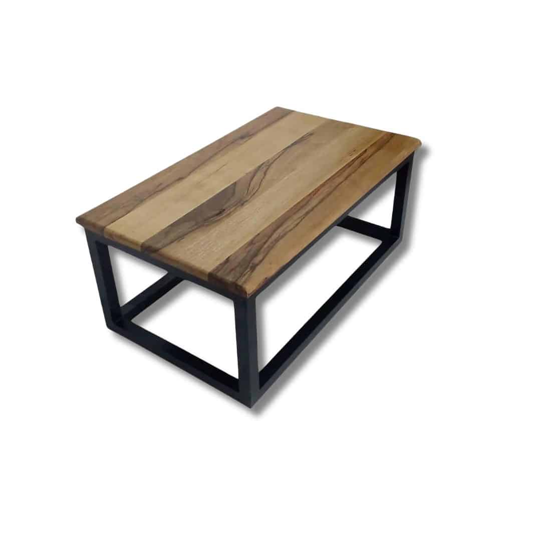 Table basse en bois du chêne et aluminium – Disponible en Noir ou Blanc (100 × 60 × 42 cm)