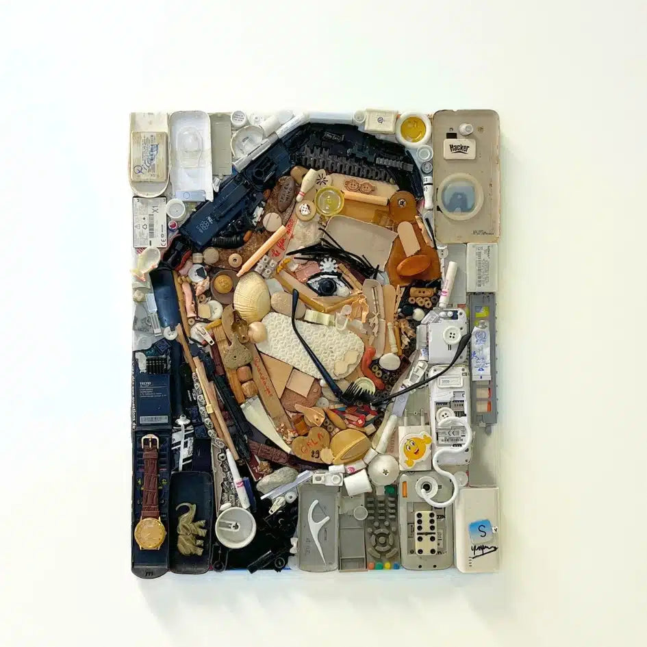 Portrait de Salvador Dalí en Objets Recyclés