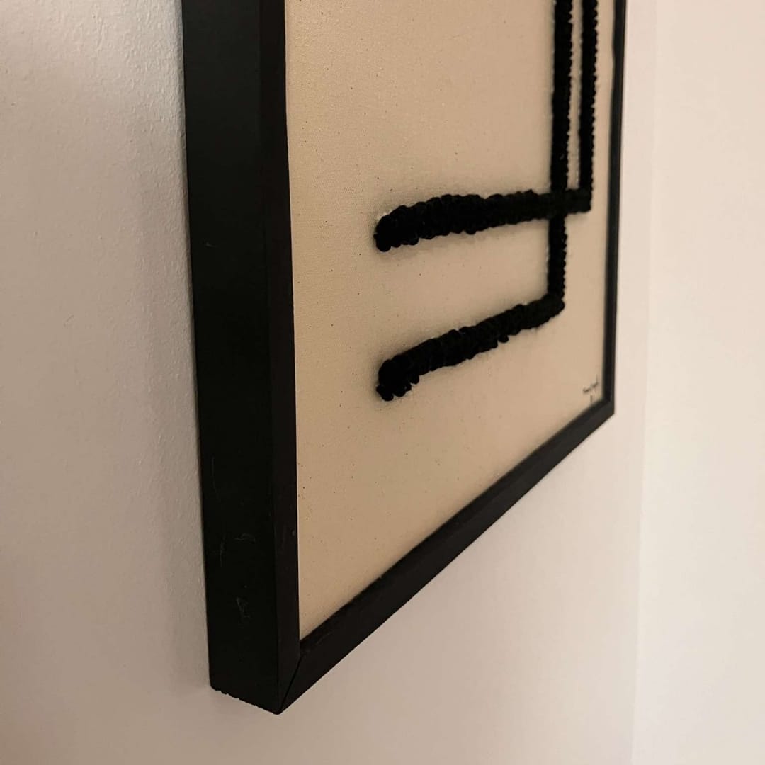 Tableau décoratif œil brodé à la main (60 x 40 cm)