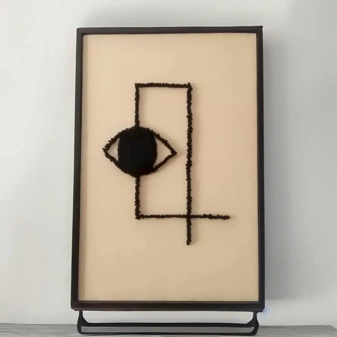 Tableau décoratif œil brodé à la main (60 x 40 cm)