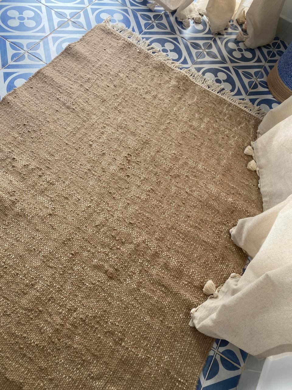 Tapis en JUTE tissé à plat – Personnalisable en Laine ou en coton