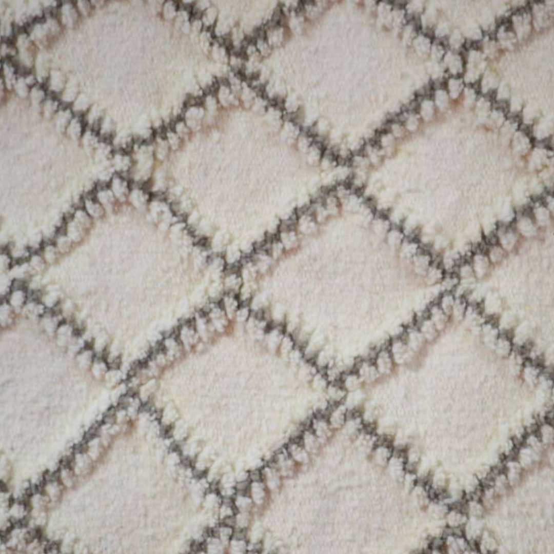 Tapis berbère en laine fait-main motif diamond beige