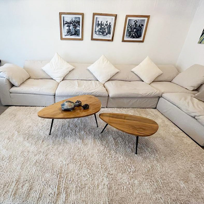 Tapis en Coton uniforme COMFY à Poils Hauts – Personnalisable en Laine ou Soie Végétale
