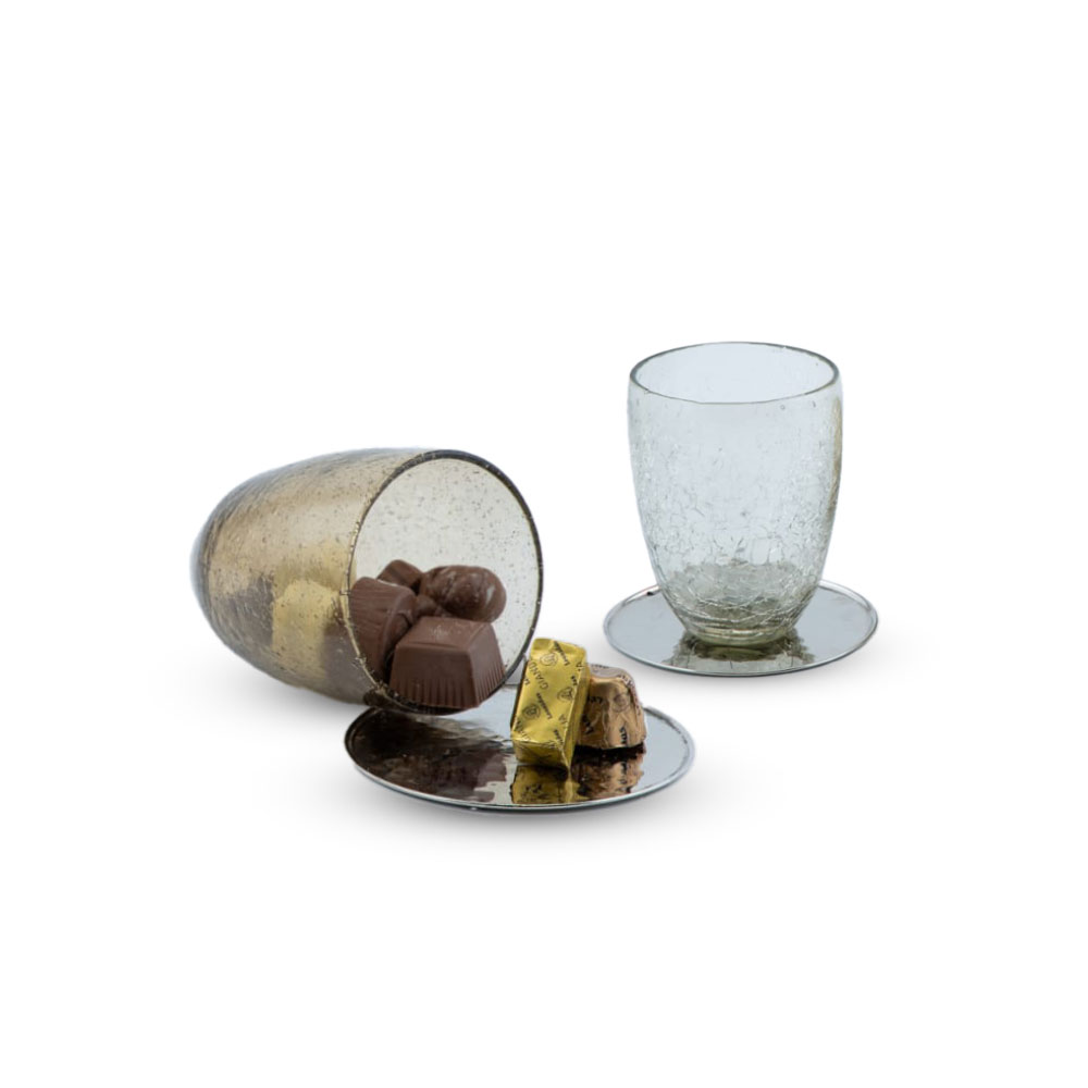 Copper glass and saucer (10 x 7.5 cm) – Elegant handcrafted piece