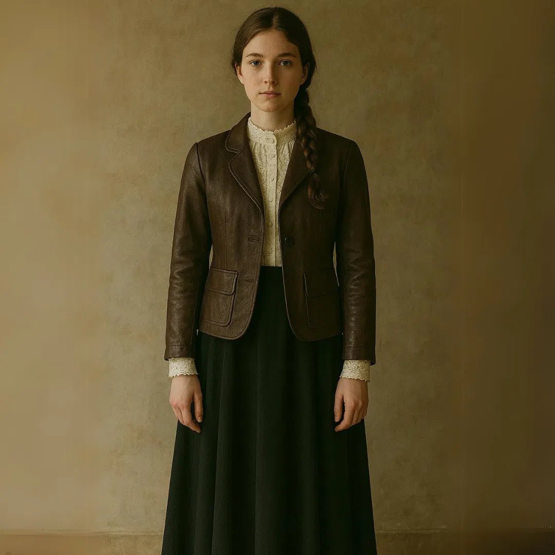 Veste courte cuir victorien vintage XS/S unique