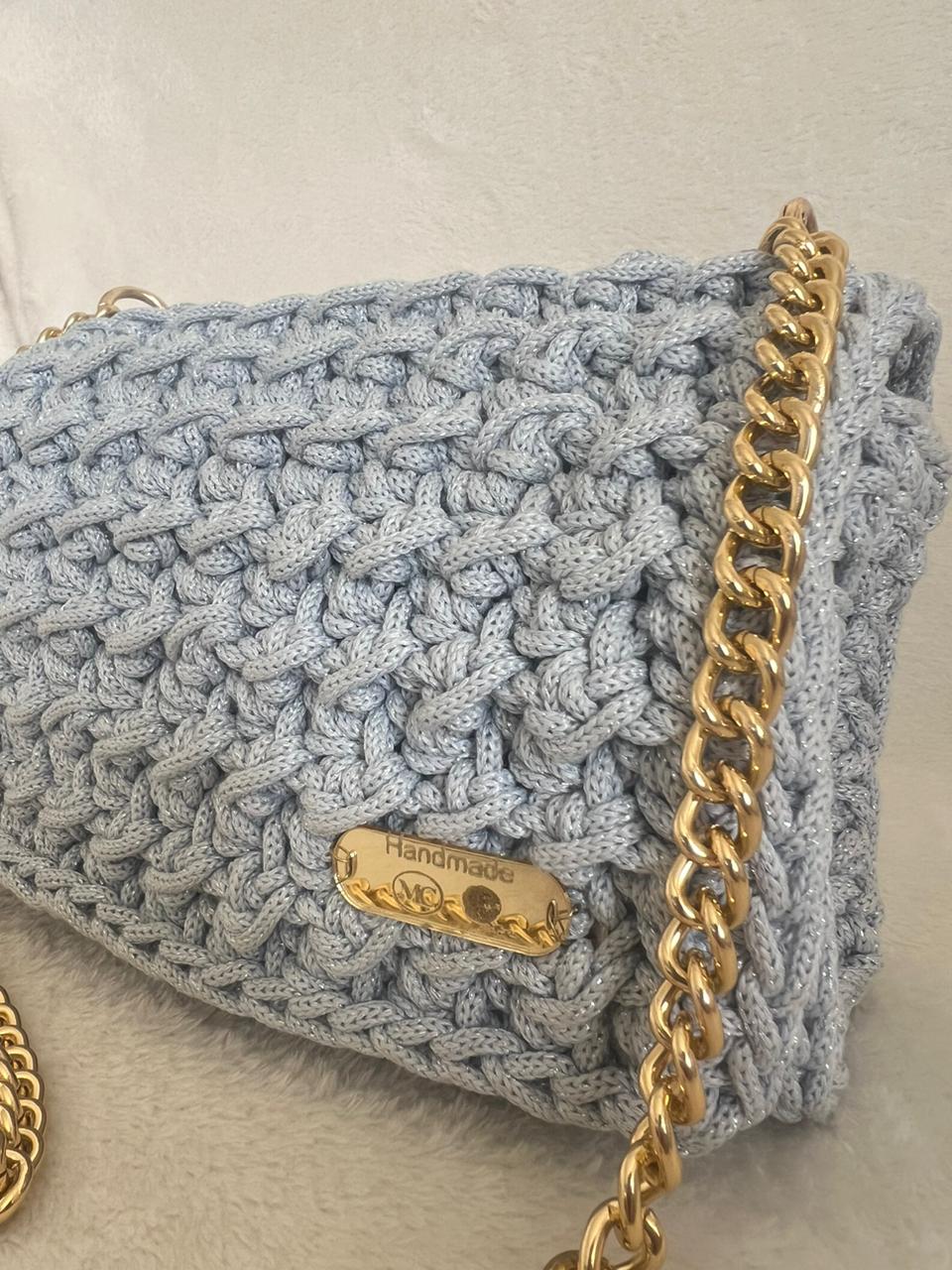 Sac Crochet gris Fait-main