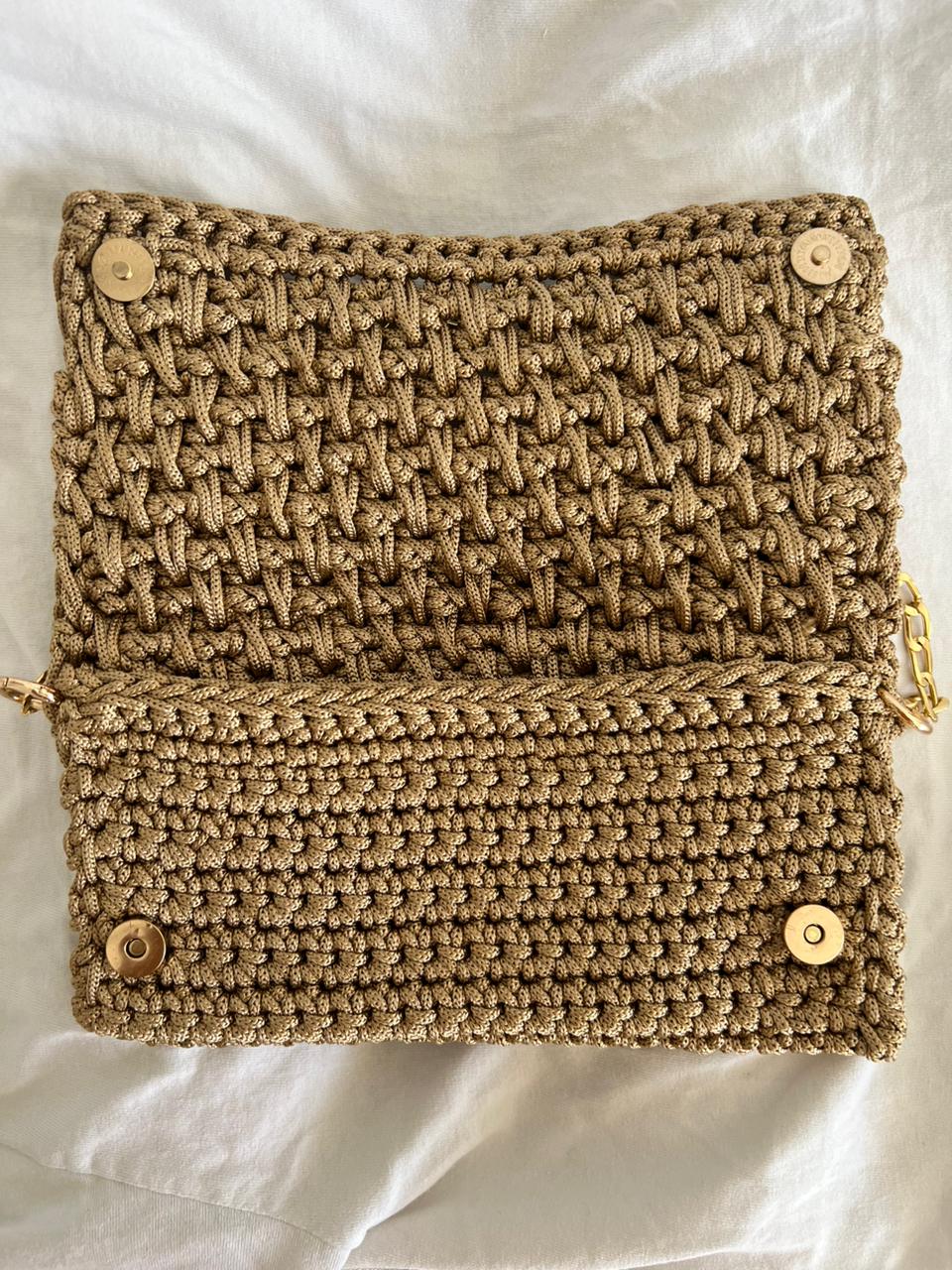 pochette beige en crochet handmade