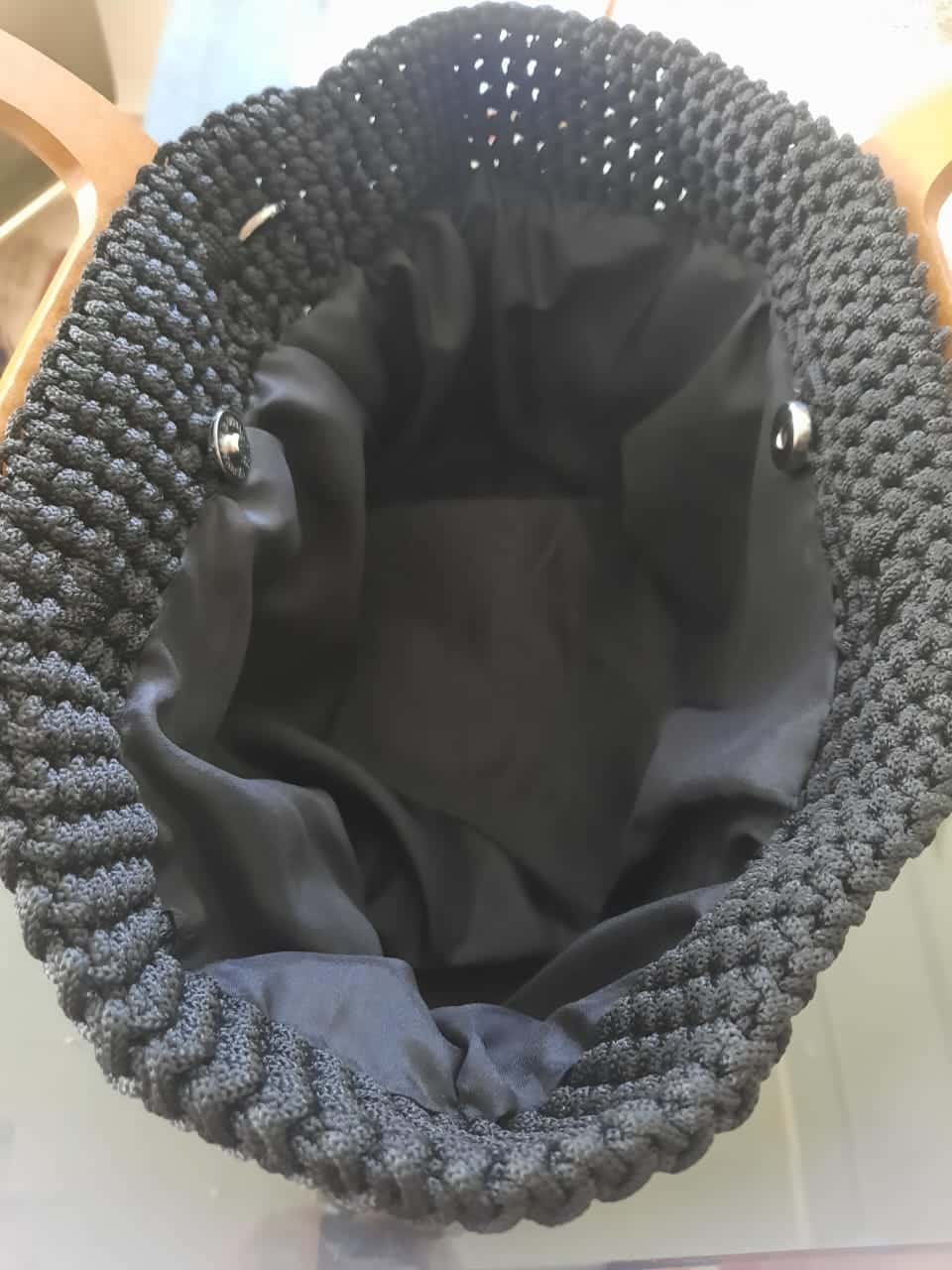 Sac à main noir en crochet 100% fait main