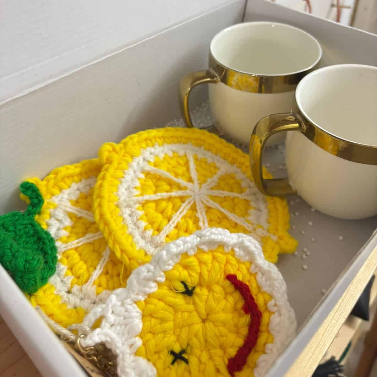 Coffret cadeau DUO citron handmade en crochet