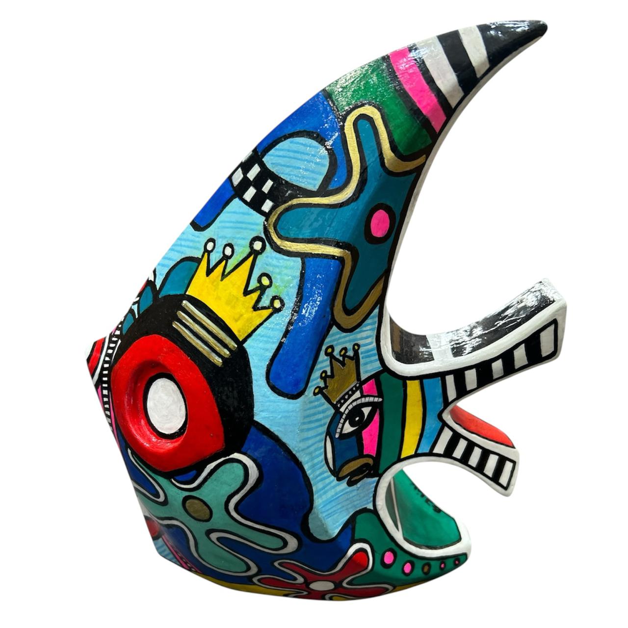 Sculpture en résine peinte "Royal Pop"
