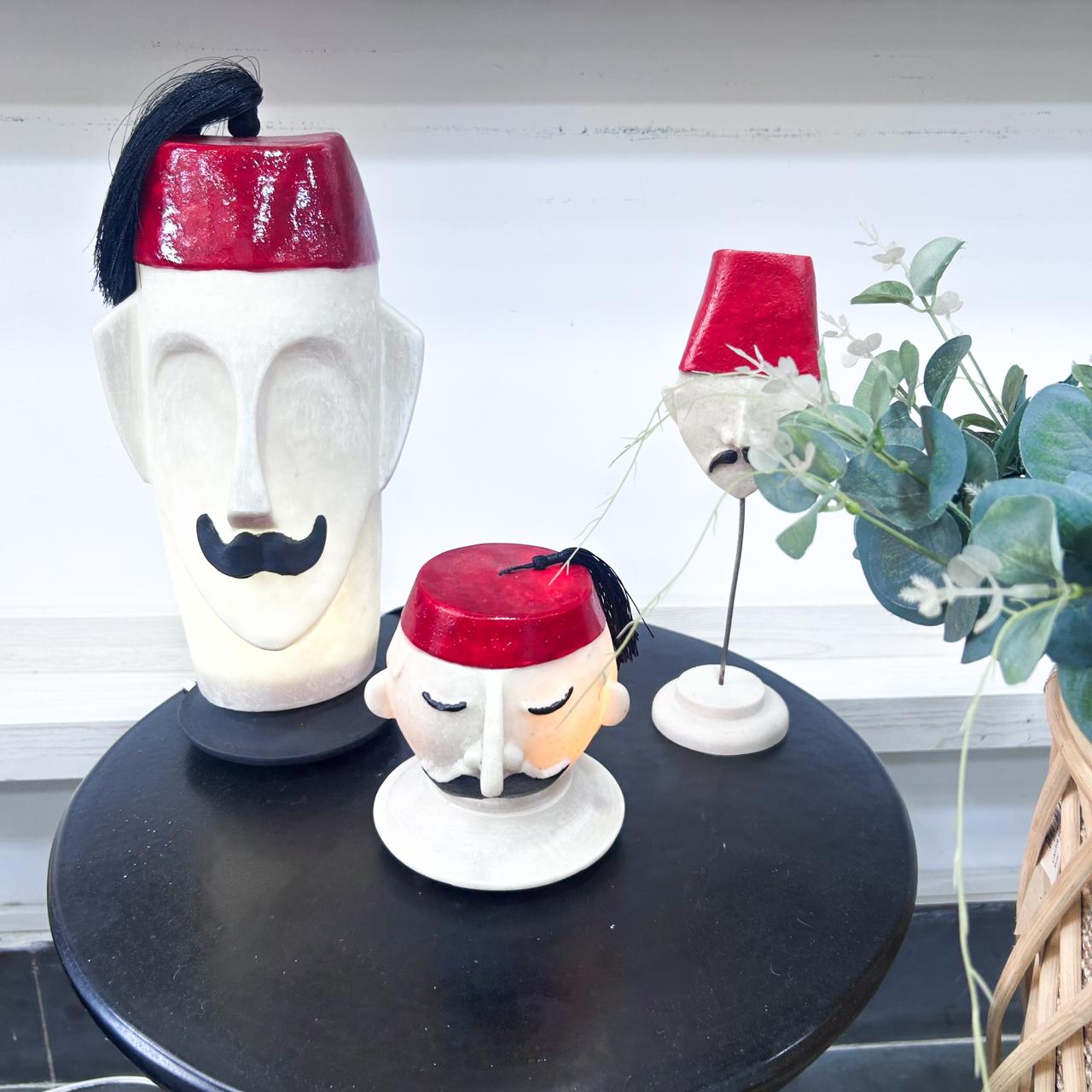 "Si Moustache" - Déco portrait sur tige