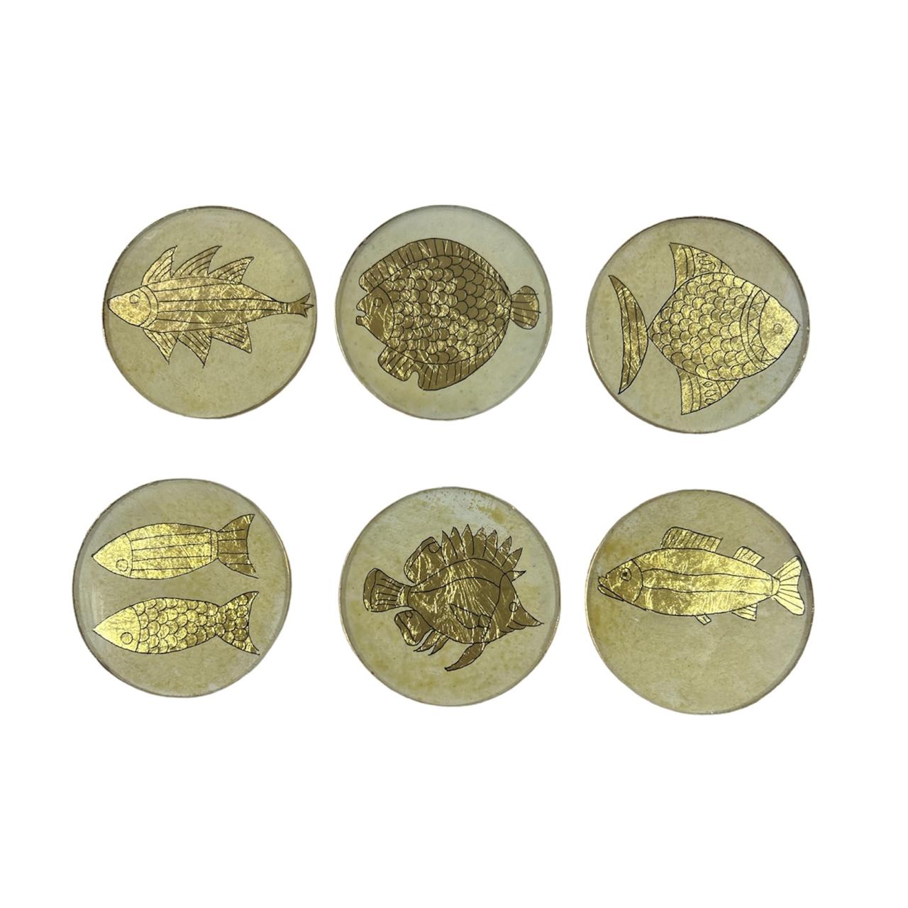 Dessous de verre en verre et or - Élégance pour votre table