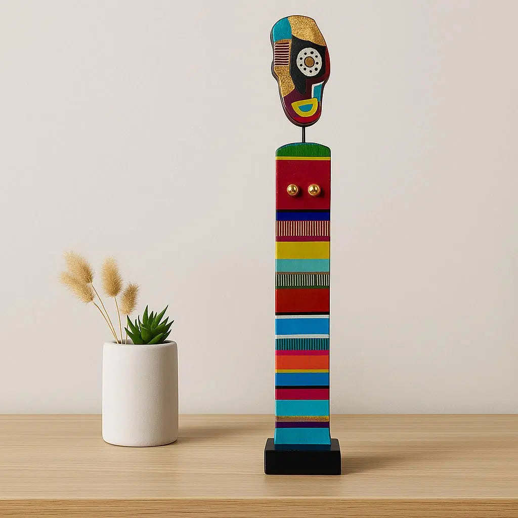 Silhouette Totem Colorée – Pièce artistique - H 60 cm