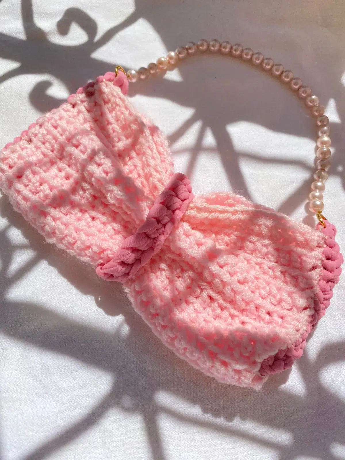 Sac Crochet Rose Perlé - Élégance et Confort Artisanal