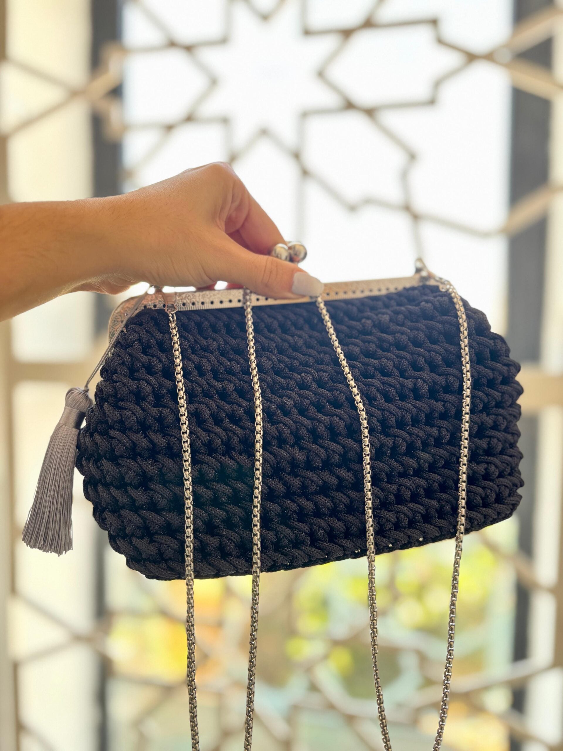 sac click clack noir fait main