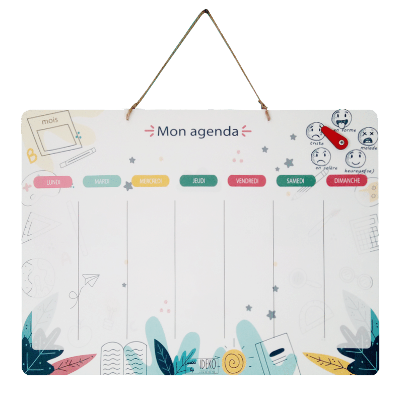 Agenda pour enfant en blanc avec design