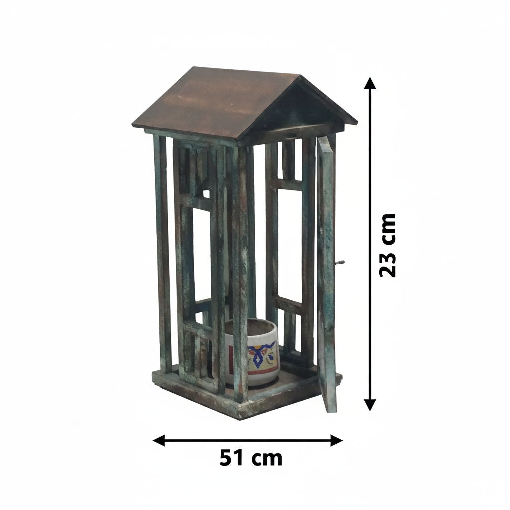 Abajour vintage en bois design 51x23x23 cm pour une ambiance chic