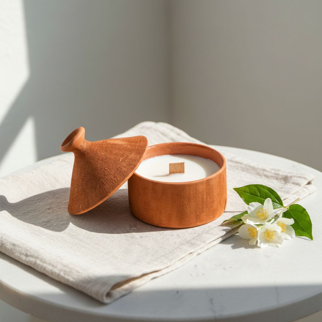 Bougie jasmin artisanale éco-responsable pour un intérieur zen