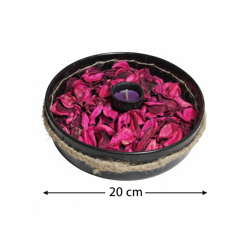 Assiette céramique noire décorative 20 cm