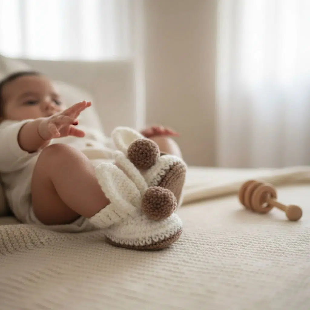 Chaussons bébé en crochet élégants et confortables pour chaque couleur