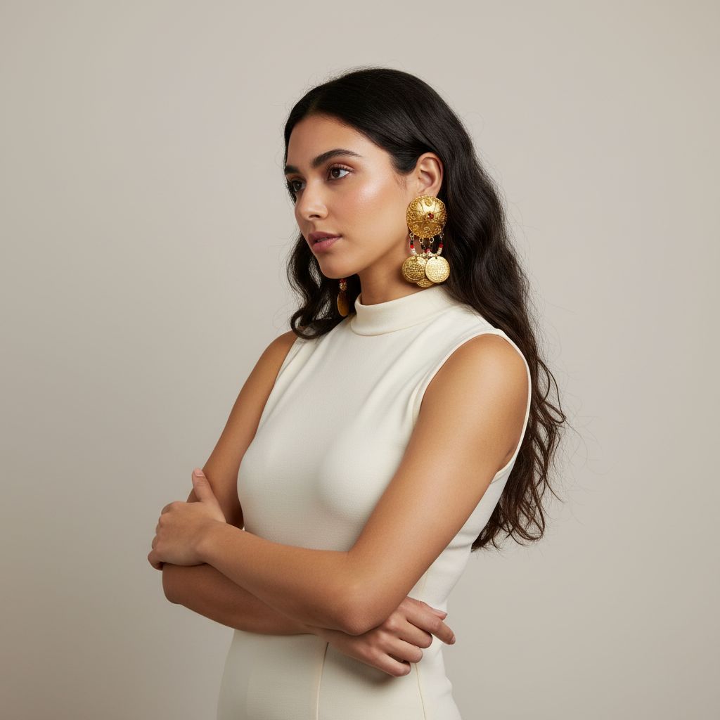 Boucle d'oreille cuivre en or 18K