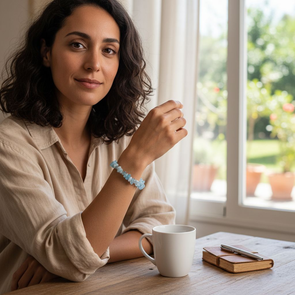 bracelet aigue marine élastique baroque pour un style unique