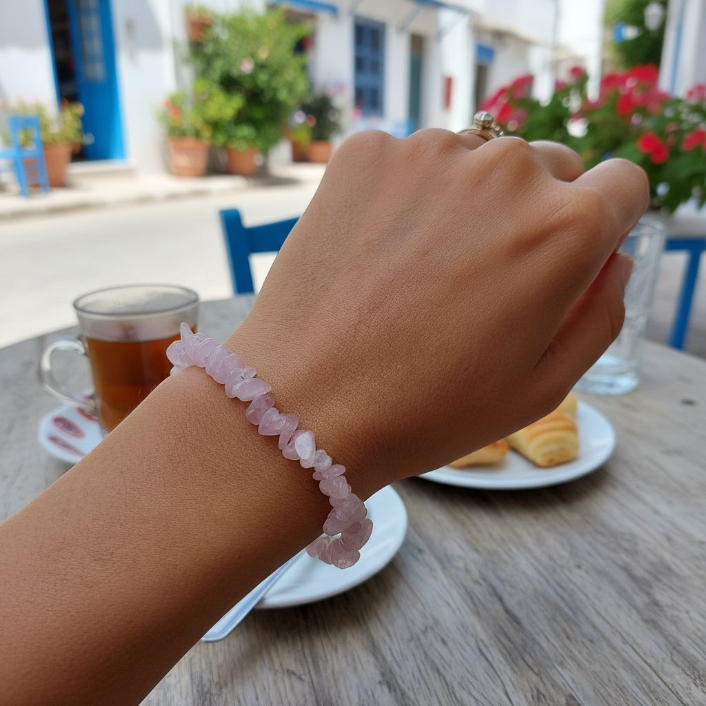 bracelet kunzite naturel baroque pour une élégance unique