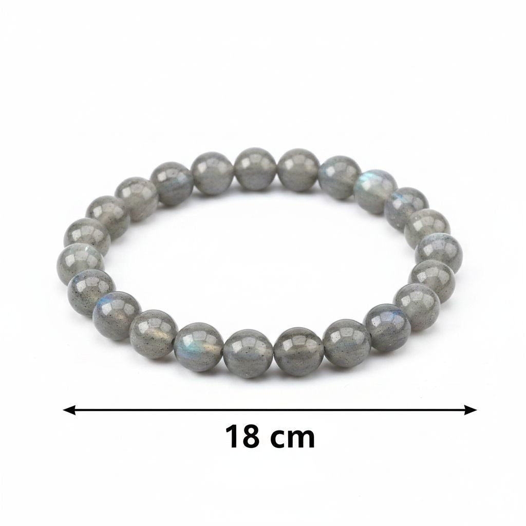 Bracelet labradorite naturelle élastique aux reflets bleu vert